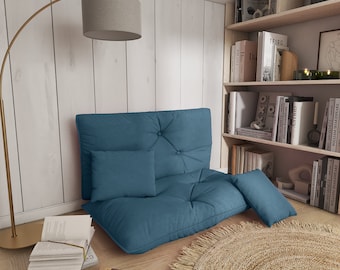 Custom Indoor Floor Cushion, Tufted Reading Nook Cushion, Linen Window Seat Cushion