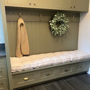 Custom Bench Cushion, Window Seat Cushion, Tufted Cushion, Mudroom Bench Cushion