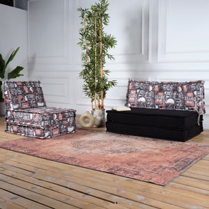 Customizable Floor Seating Set, Coffee Double Floor Coach, Custom Sofa Bed