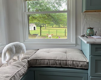 Window Bench Seat Cushion, Custom Bench Indoor, Large Reading Nook Cushion