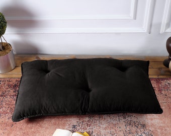 Custom French Style Window Seat Cushion, Velvet Large Bench Cushion, Kids Room Reading Nook Cushion