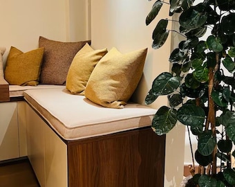 Custom Bench Cushion, Linen French Style Bench Cushion, Large Bench Cushion