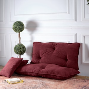 Large Floor Seating Sofa, French Cushion Couch, Custom Bench Cushion, Floor Couch and Backrest