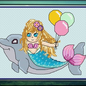 Mermaid cross stitch pattern