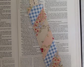 Quilted Fabric Bookmark: Handmade Floral Book Lover Gift