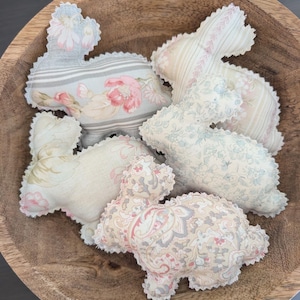 Set of 5 Floral Easter Bunny Bowl Fillers – Reversible Tiered Tray Decor