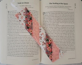 Quilted Fabric Bookmark, Handmade Bookmark, Spring Bookmark, Mother's Day Gift