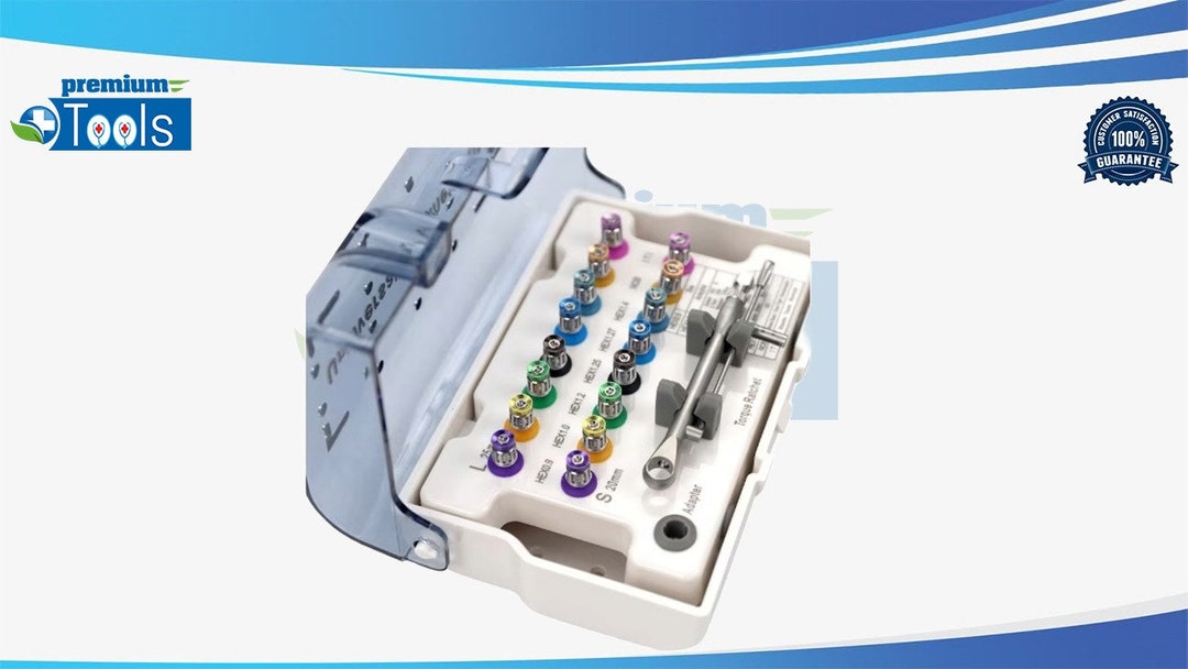 Universal Dental Implant Prosthetic Kit With Torque Wrench & Screw Drivers – Complete Tool Set In Box