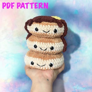 Crochet Chocolate Pancake Pattern; Chunky yarn crochet pancakes