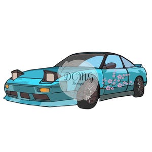 Nissan 240sx s13 digital drawing PNG file