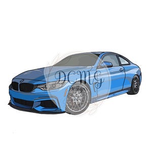 BMW 435i Digital Art Zeichnung (PNG-Datei): BMW Png digitaler Download