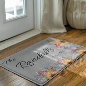 Personalized Heavy Duty Floor Mat Custom Name Welcome Doormat Outdoor Indoor Entrance Rug Housewarming Gift Home Decor Accent Gift Doormat.