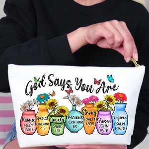 Floral Accessory Pouch w T-bottom, Makeup Bag, Cosmetic Case, Small Travel Organizer, Zipper Pouch, Gift for Her, Christmas Gift for her.