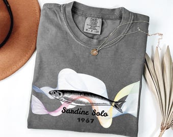 Sardine Graphic Comfort Colors T-Shirt, Coastal Ocean Style