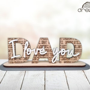 file di taglio laser per papà festa del papà, papà ti amo carta in formato SVG, file di taglio laser, festa del papà laser in formato SVG, papà in piedi in formato SVG, regalo per papà in formato SVG