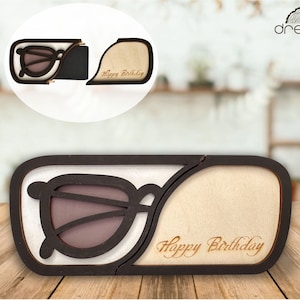 Brille Geschenkkartenhalter alles Gute zum Geburtstag svg, Laserschnittdatei, Geschenkkartenbox svg, Vatertag Laser svg, Geschenkkartenhalter Vatertag