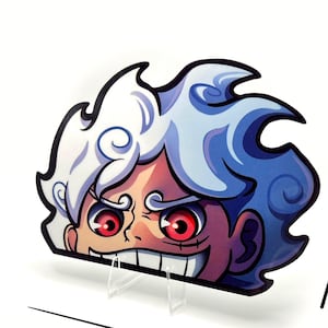 Peak Peeker Sticker, Chibi Cute Kawaii Pirate Anime Manga Character Yonkou OP Waterproof UV resistant Window Bumper Bottle Car Decal