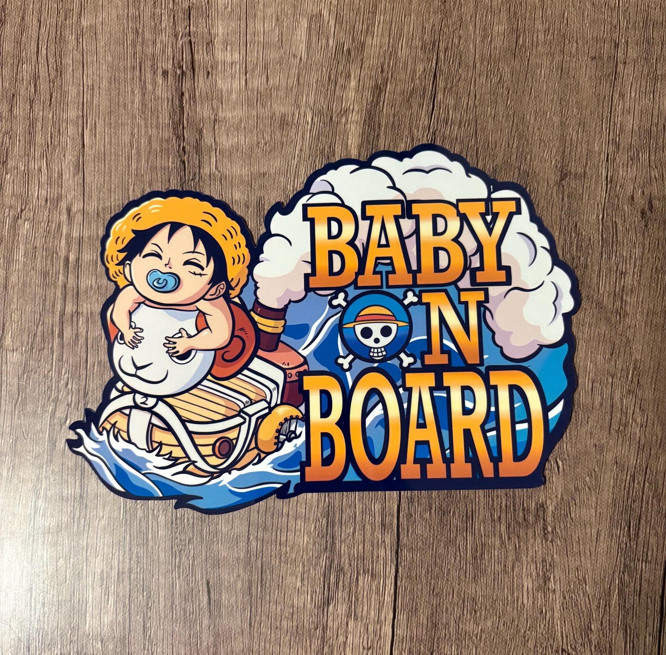 Merry Baby on Board Sticker Cute Chibi Pirate Manga Anime OP Shower Gift Peeker HighQuality Waterproof UV Resistant Car Window Bumper Decal