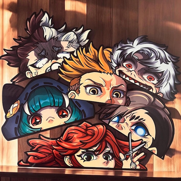 Trash Peeker Sticker, Legit UV Resistant Anime Manga Kawaii Chibi Characters Vital Instrument Giver Anima Window  Bumper Laptop Car Decal
