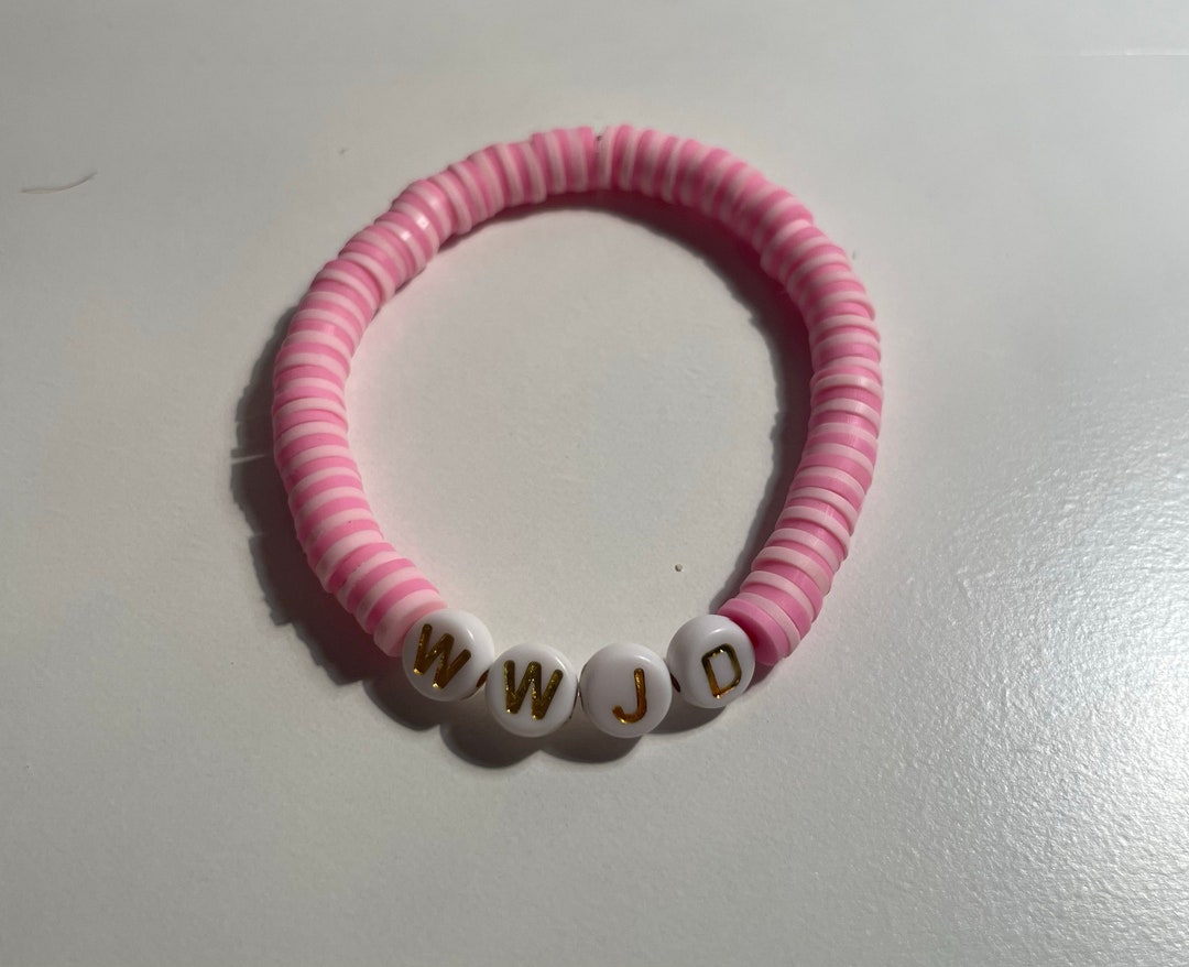WWJD Bracelets, WWJD Clay Bead Bracelets, Bracelets, Gifts for Her