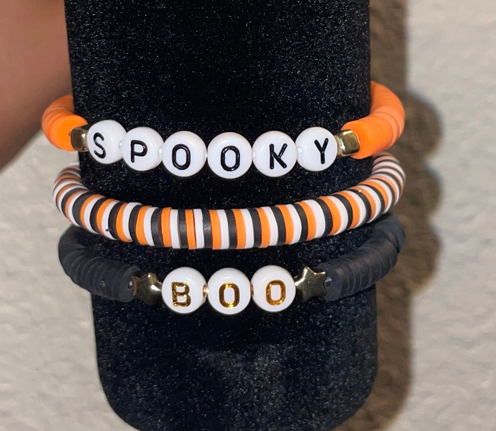 Halloween Bracelets, Spooky Bracelets, Boo Bracelets, Halloween Stack