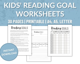 Hojas de trabajo imprimibles sobre objetivos de lectura para niños