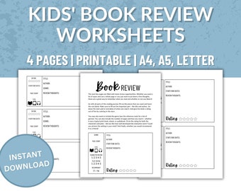 Hojas de trabajo imprimibles de reseñas de libros para niños