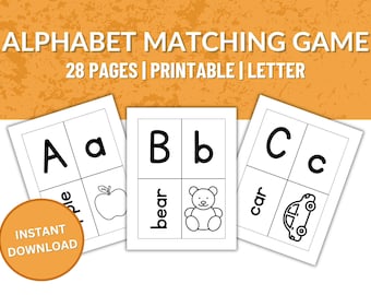 Juego de emparejamiento de letras para niños en edad preescolar