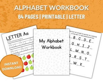 Libro de trabajo del alfabeto imprimible para niños de preescolar