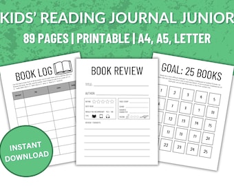 Paquete juvenil de diario de lectura imprimible para niños