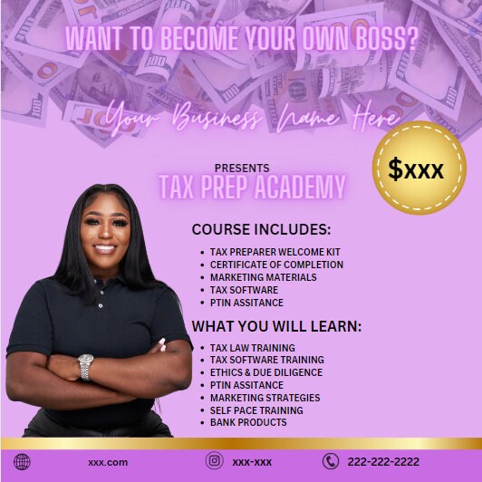 Canva Editable Tax Preparation Flyer