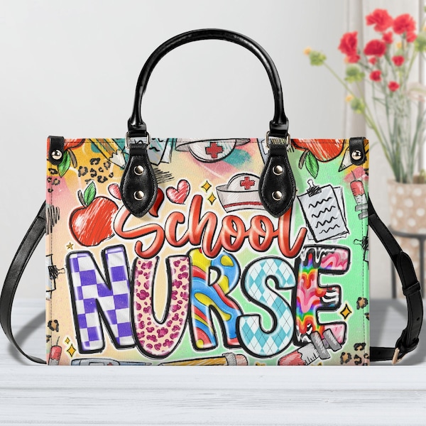 Bolso de piel vegana para enfermera escolar, regalo para profesora