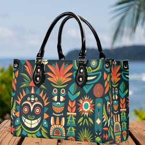◆◇✴︎TIKI ✴︎Bamboo Bag◆◇✴︎新品未使用✴︎ Green Tiki Bamboo Handle Handbag Bags Tiki Retro Rockabilly