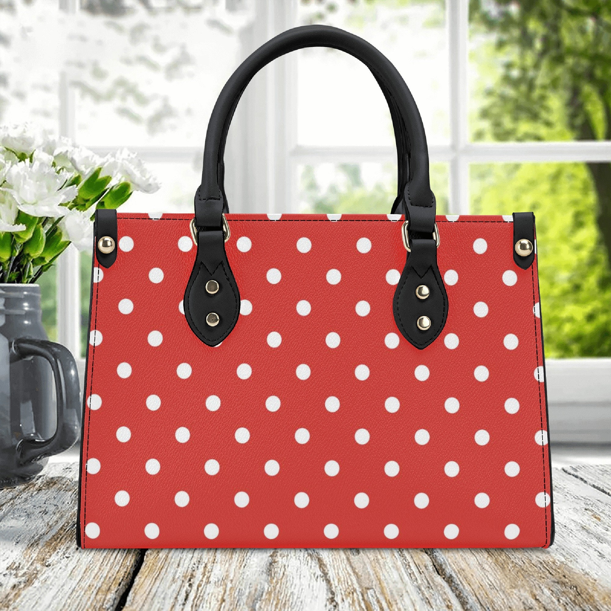 Red Polka Dots Purse Etsy