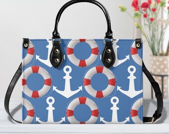 Nautical Anchor & Life Preserver Handbag, Boating Purse