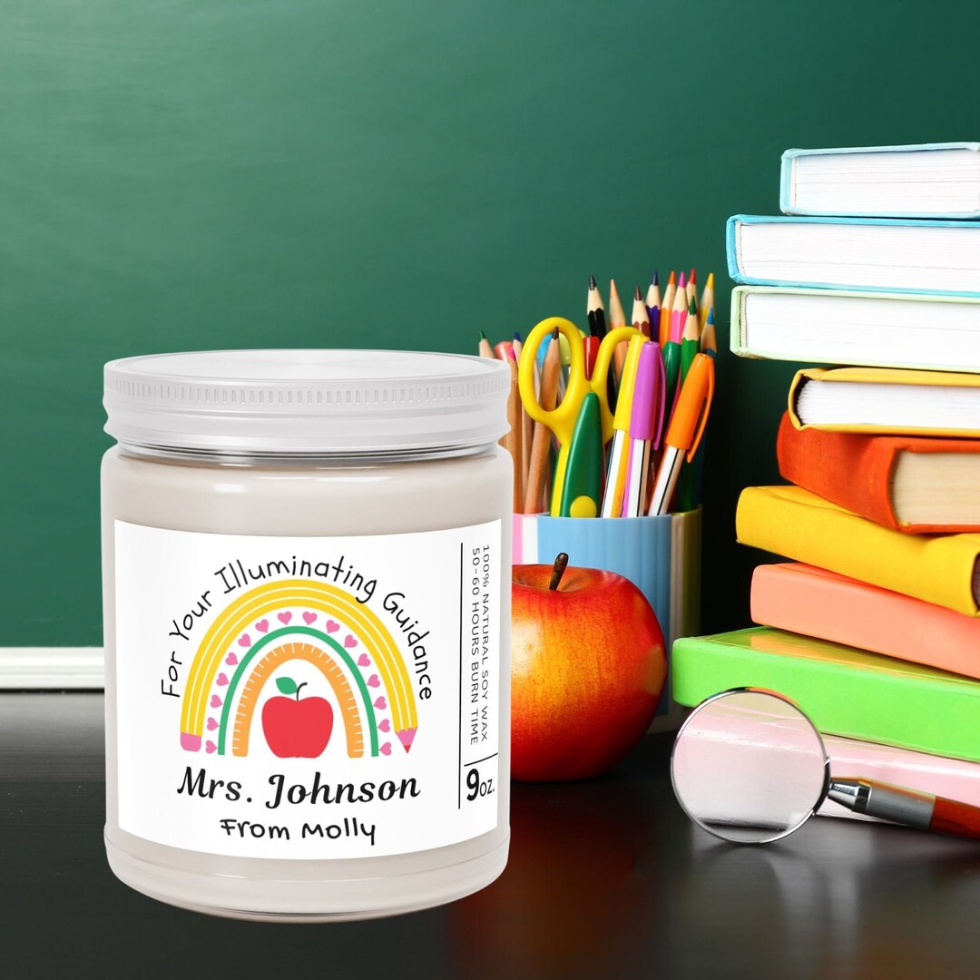 Custom Teacher Appreciation Candle Gift, Personalized Best Teacher Gift ...