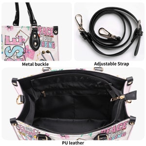 Nurse Print Vegan Leather Handbag, Floral Nursing Bag image 5