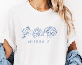 T-shirt à imprimé coquillage : cadeau pour les amoureux de la plage côtière