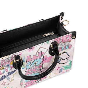 Nurse Print Vegan Leather Handbag, Floral Nursing Bag image 4