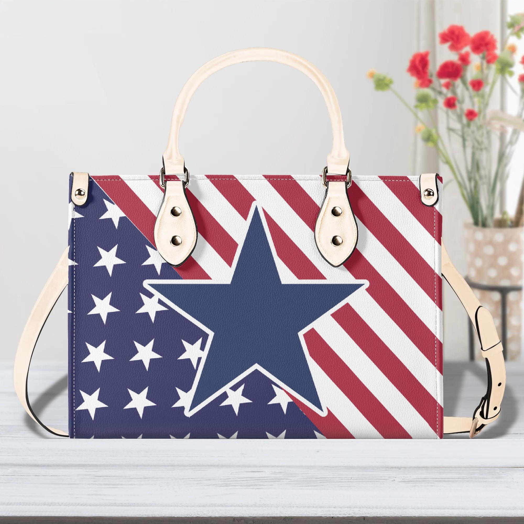 Patriotic American Flag Handbag, USA Stars and Stripes Purse, 4th