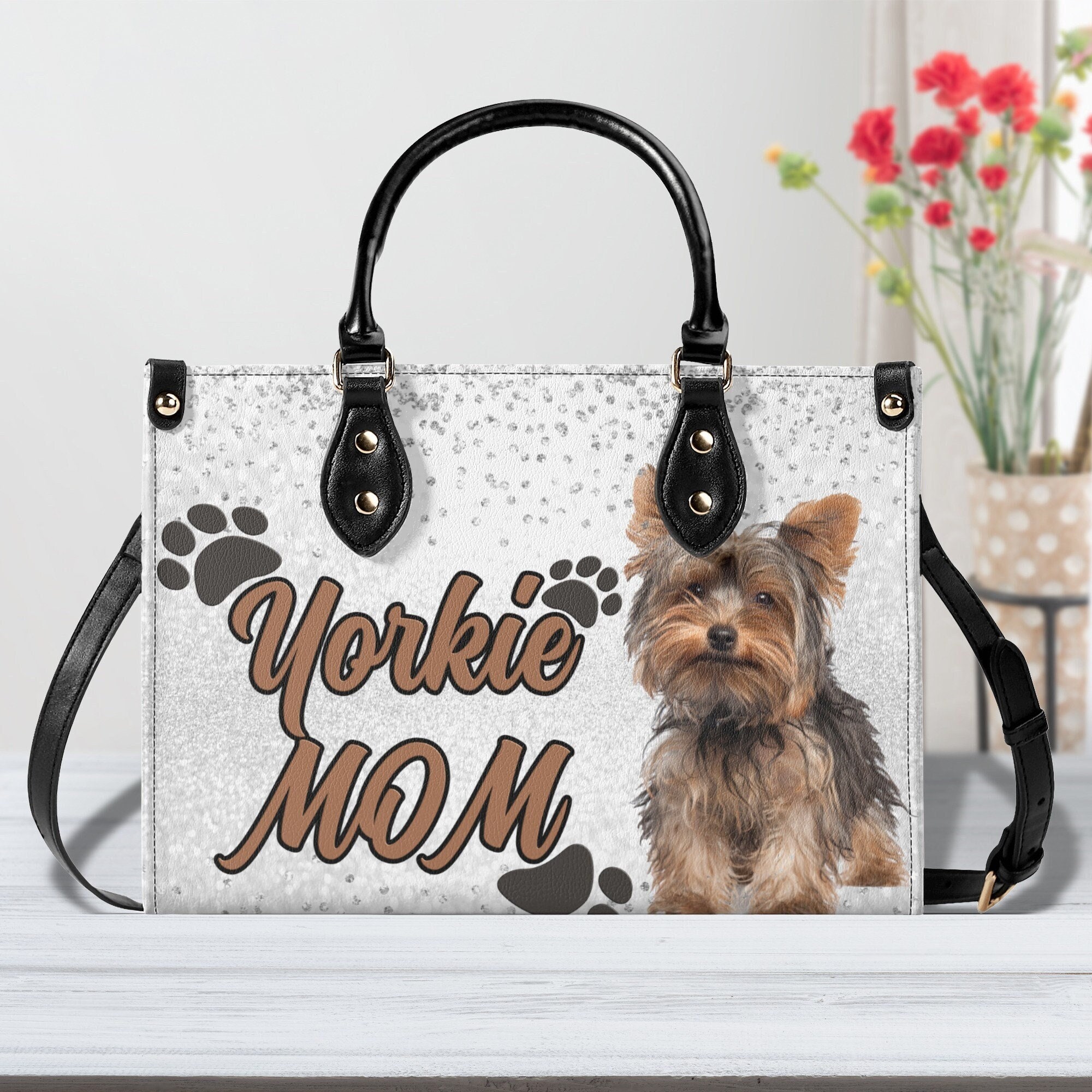 Chala Paw Print Mini Crossbody Bag - Convertible Straps, Faux Leather, Dog Lovers Gift - View #5