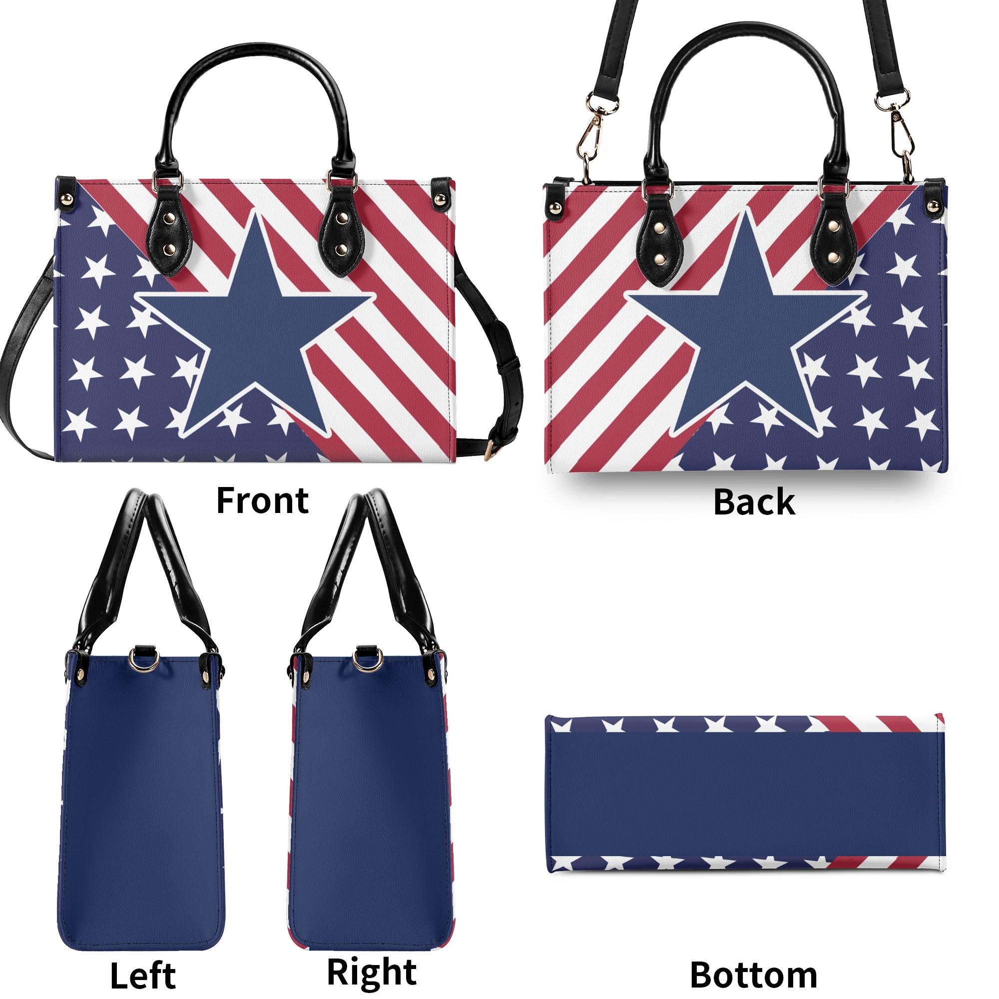 Patriotic American Flag Handbag, USA Stars and Stripes Purse, 4th