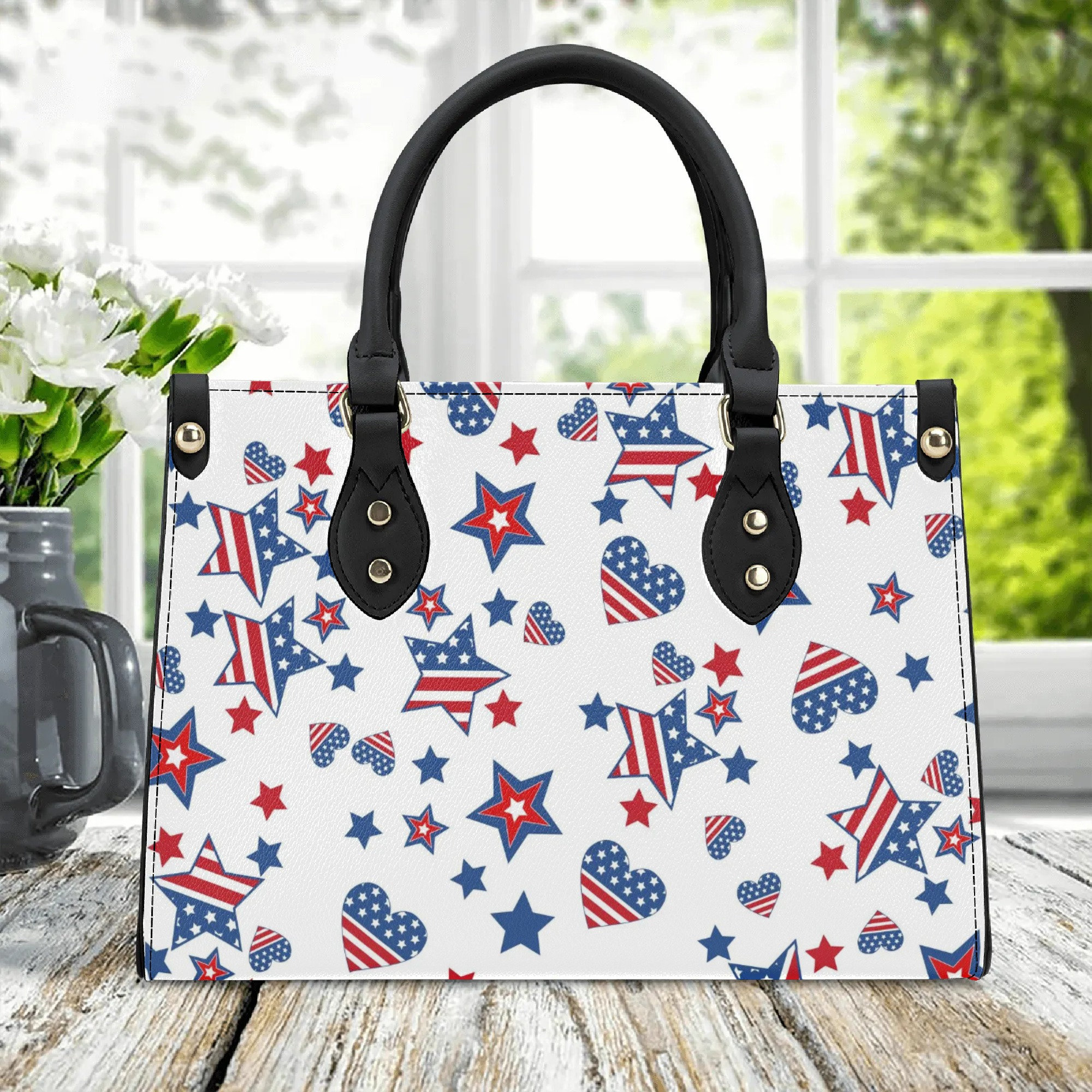 Blue and White Handbag - Etsy