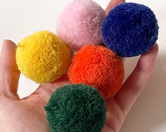 Colorful wool ball set natural toy bundle for cats and kittens