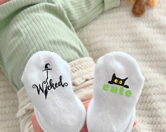 Wicked Cute, Halloween Socks, Baby Clothes, Baby Shower Gift, Unisex Baby Shower Gift, Baby Socks, Baby Gift, Gift for Baby