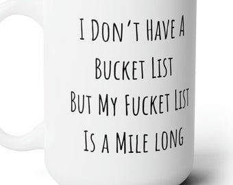 Caneca de lista de baldes, caneca de café, caneca de escritório engraçada, caneca de humor, caneca de café engraçada, caneca de marido, caneca de colega de trabalho, presentes para ela, caneca sarcástica,
