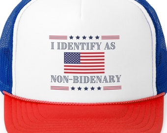 Non-Bidenary Trucker Cap, Trump 2024, Trump Hat, Republican Hat, Conservative Hat for him, Gift For Trump Fan, Ultra MAGA 2024 Trump Hat
