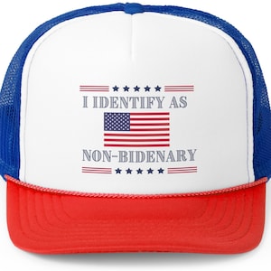 Non-Bidenary Trucker Cap, Trump 2024, Trump Hat, Republican Hat, Conservative Hat for him, Gift For Trump Fan, Ultra MAGA 2024 Trump Hat