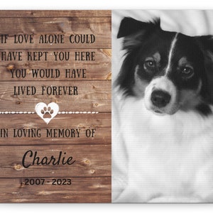 Dog Memorial Canvas, pet sympathy gift, pet bereavement gift, in memory of loss dog, customized dog memorial, dog sympathy photo, pet loss