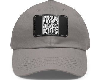 Stolzer Vater Papa Hut, lustiges Vatertagsgeschenk, Geburtstagsgeschenk, Geschenk für Papa, neues Papageschenk, Lederpatchhut, Ehemanngeschenk, Mädchenjungenpapageschenk